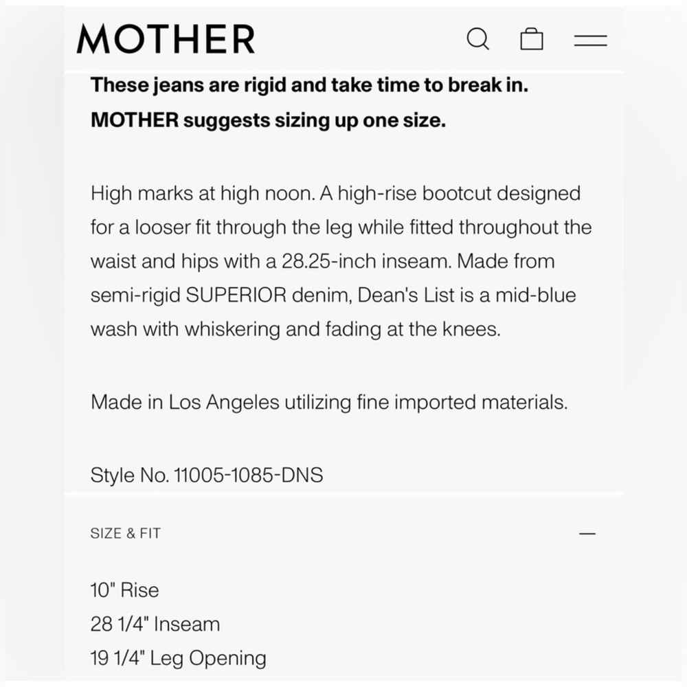 NWT Mother Jeans The Bookie Flood Dean’s List 29 - Picture 14 of 16